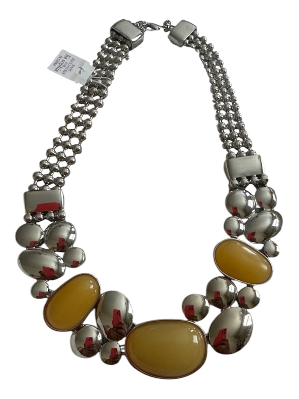 Lia Sophia “Cloud Burst" chunky statement bib necklace